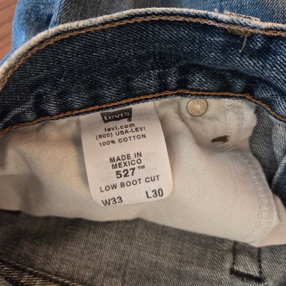 Vintage Levis 527 Low Boot Cut Jeans - Mens 33x30 - Blue - Picture 7 of 7